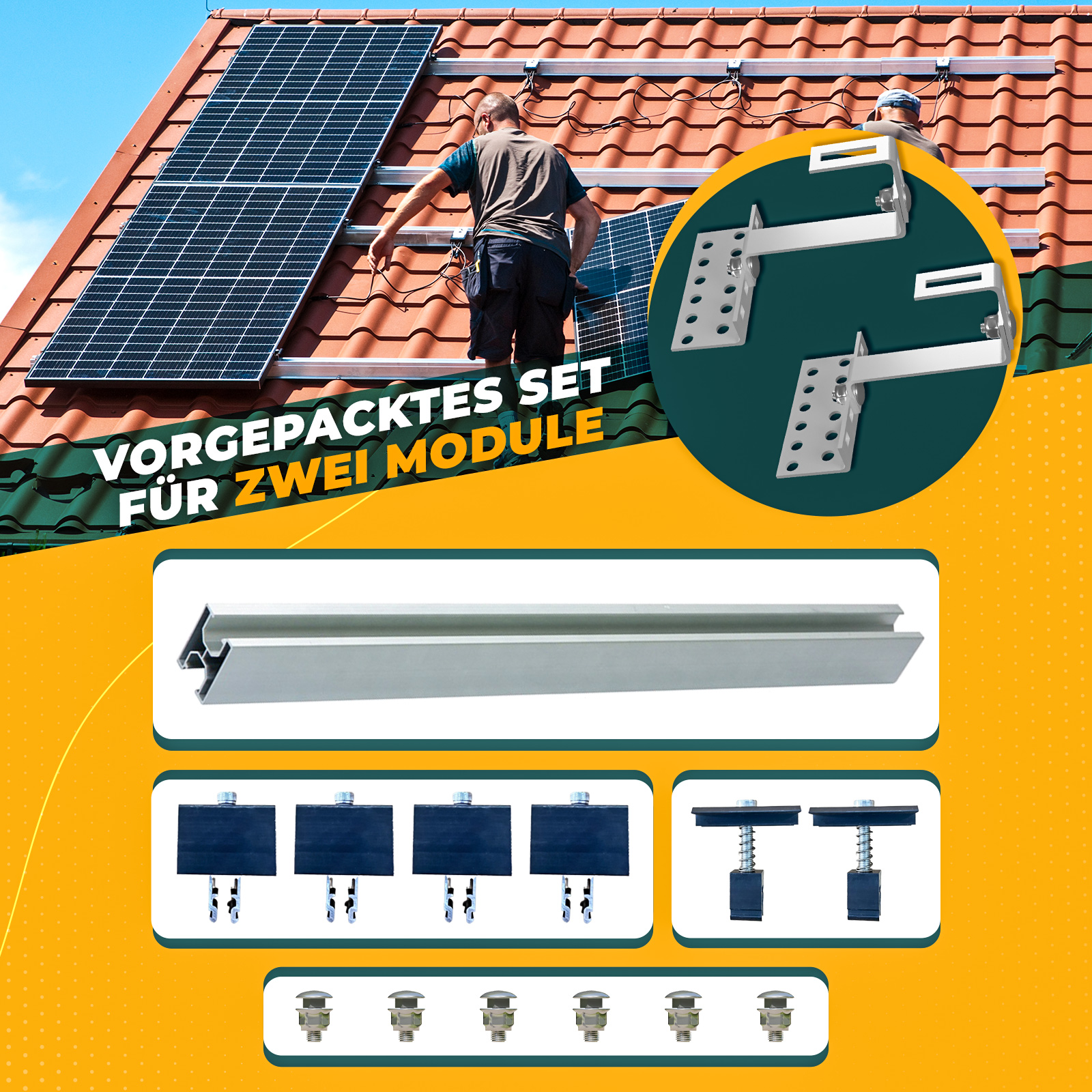 21067- Balkonkraftwerk Solarpanel 820Wp schwarz + 800w Micro-Wechselrichter  Deye® mit Relais+Kabel mit Schukostecker