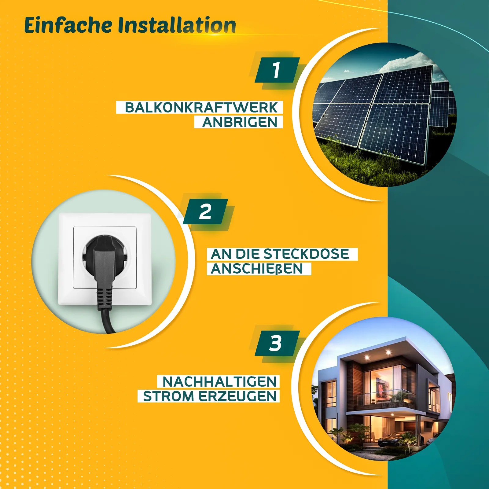 2×400W Balkonkraftwerk Set + 800W Deye Wechselrichter- EPP Solar
